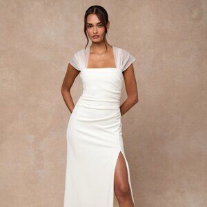 NOT WORN - Lulus Trynn White Off-the-shoulder Column Maxi Dress - Size M